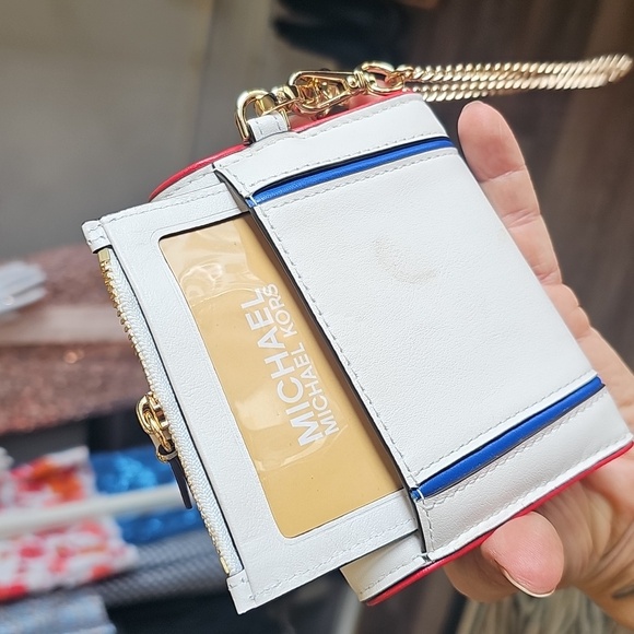 Michae,l Kors, White, Red, Colorful, Leather, Wallet, Gold, Summer, Designer - Picture 6 of 8